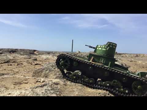 Тест драйв модели танка T-26 1932 года в масштабе 1:16 на радиоуправлении.
